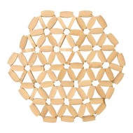 Descanso De Panela 21cm Esteira De Bambu Formato Hexagonal